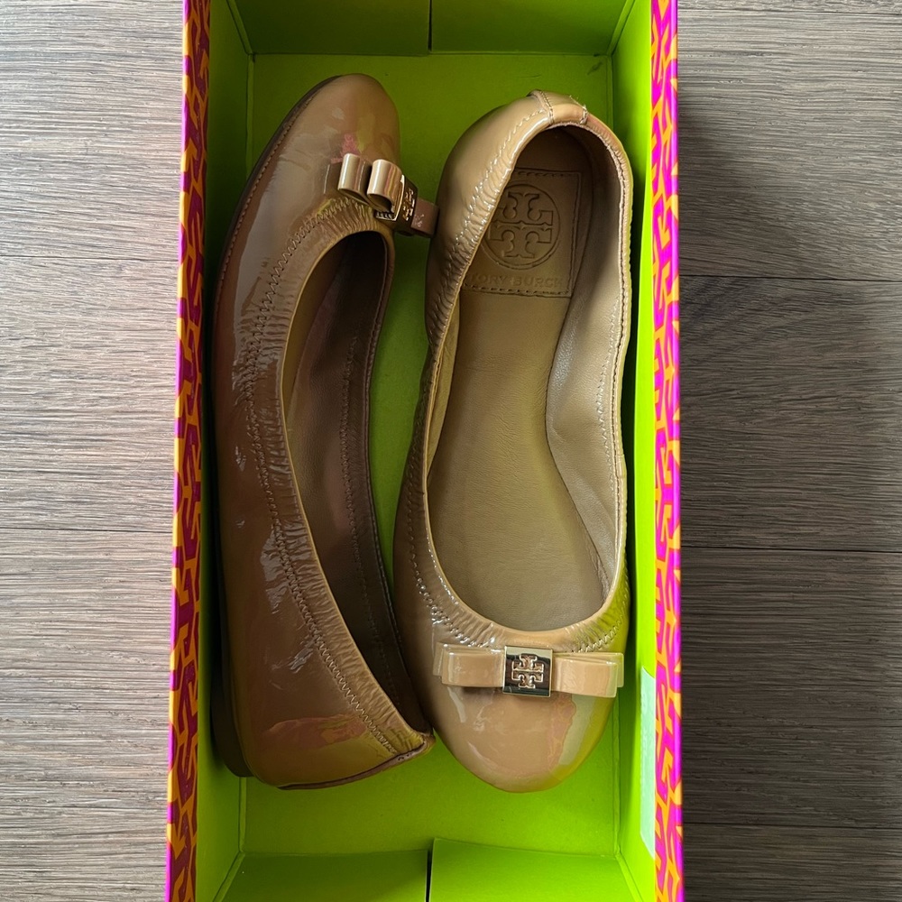 Tory Burch Eddie Bow Flats - Tan